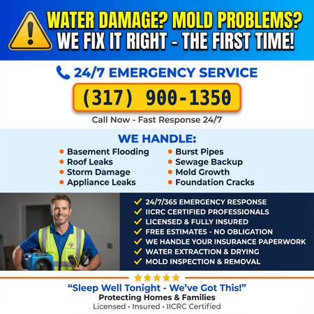 ✅✅Water Damage & Mold Removal - Available Now - We Answer Every Call 1