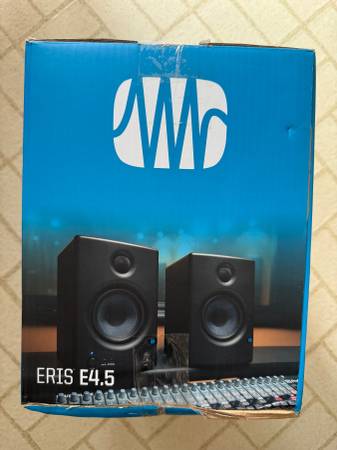 A pair of PreSonus Eris E4.5 High-Def 2-Way Active Studio Monitors