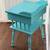 2-Tier Solid Wood Vintage Distressed Turquoise End Table with Drawer and Bottom 5 thumbnail