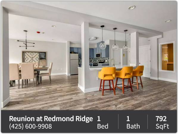 $2,172 / 1br - 792ft2 - Convenient, comfortable senior 1 bed, 1 bath in Redmond (Redmond)63808130970497121