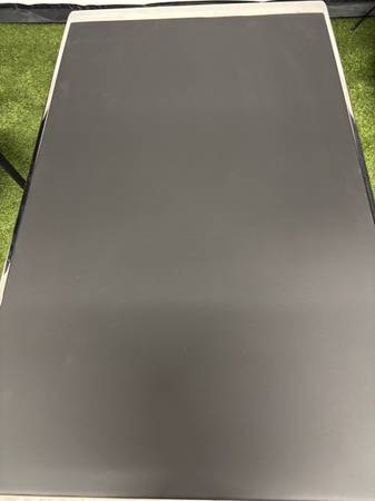 Modern Chrome Executive Desk with Black Inlay 1