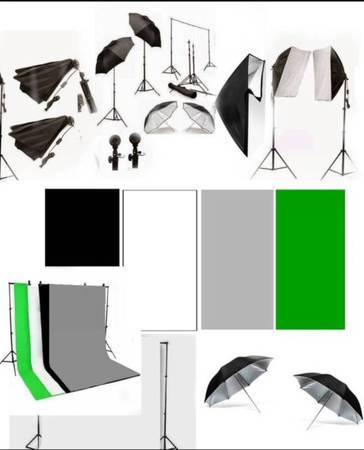 33 piece studio light kit + 3 backgrounds photography Video softboxes 1