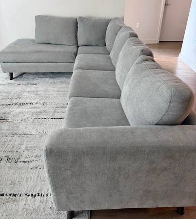 Living Spaces Light Grey L-Shape Couch (Left Chaise) - Great Condition 1