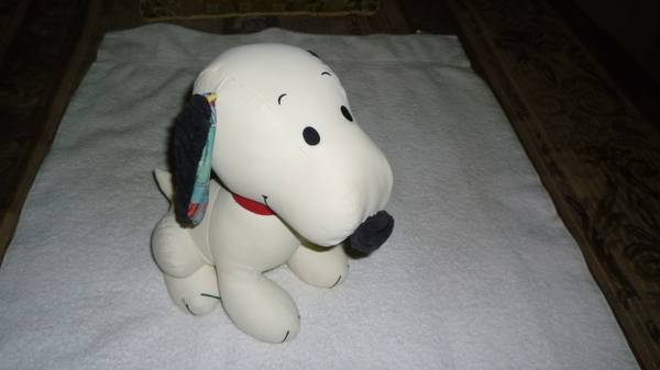 New, Cute Large Snoopy 11" Tall Dog, White Soft Plastic, Washable 1