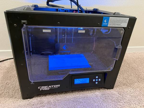 FlashForge Creator Pro Dual Extruder 3D Printer – $50 Cash 1