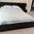 Queen size platform bed in dark brown wood veneer 2 thumbnail
