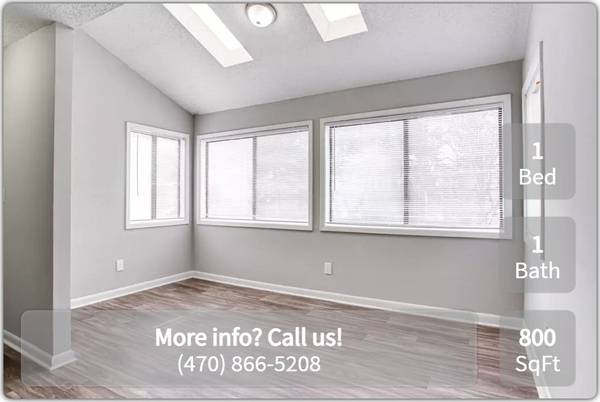 Incredible space. Inviting location. 1 bd 1 ba. Make a home with us! 1