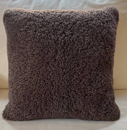 (2) shearling pillows, 20" x 20" 1