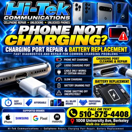 Phone Not Charging? Charging Port & Battery Repair - Berkeley 1