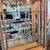 DISPLAY CABINET, mirrored/glass/crisscross metal accents 2 thumbnail
