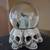 6.5" Gothic Skull Graveyard Bats Halloween Snow Globe 1 thumbnail