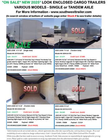 NEW LOOK ENCLOSED CARGO TRAILERS @ SOUTHWEST TRAILER SALES 1