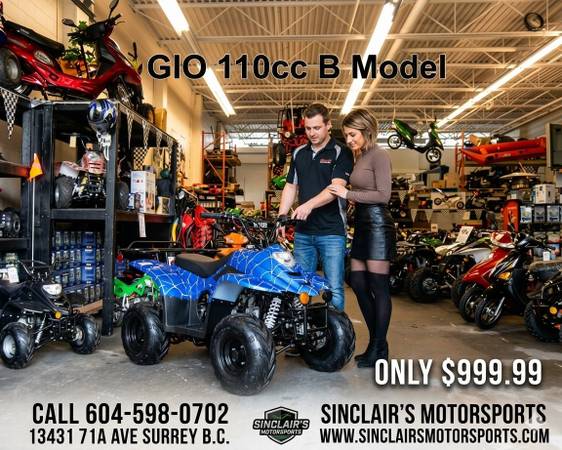 110cc, four-stroke, single-cylinder, air cooled 6.8hp, automatic. 1