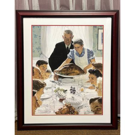 Norman Rockwell Print "Freedom from Want," aka "The Thanksgiving Picture" or "I' 1