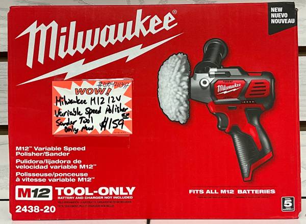 Milwaukee M12 12V Variable Speed Polisher Sander Tool Only New 1