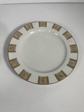 Puiforcat "Variations Sable" 11 5/8"" dinner plates dishes (6) 1