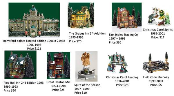 Department 56 Dickens Villiage- VARIOUS prices 1