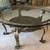 Mid Century Modern Marble Base with Glass Top Coffee Condole Table 1 thumbnail