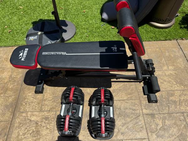 Bowflex Adjustable Dumbbells with Flybird Adjustable Weight Bench 1