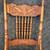 tall back vintage carved wood dining desk chair (needs new rush seat) 8 thumbnail