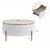 Homy Casa · Round Coffee Table Modern White & Gold Storage 4 thumbnail