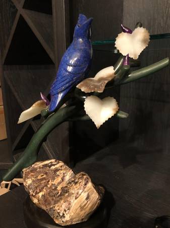 Beautiful Lyle Sopel "Jay Perched on a Budding Tree" Sculpture 1