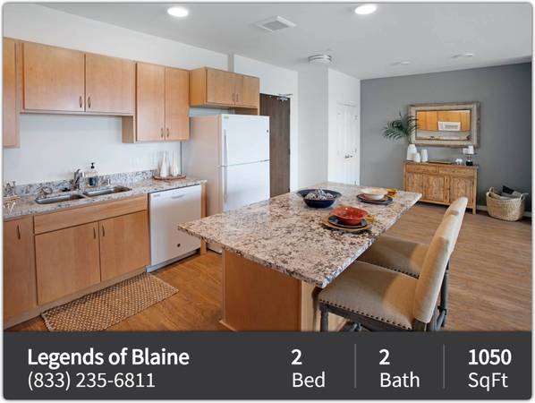 $1,710 / 2br - 1050ft2 - Check out our 2 bed / 2 bath. Every convenience your heart desires! (Blaine)63666930823937122