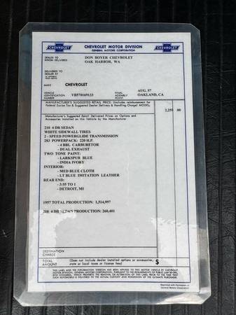 1957 CHEVROLET 210 Chevy BELAIR - $29,799 (Auto Integrity)63621874372867122