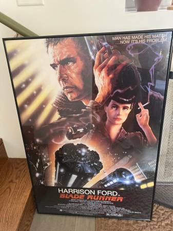 Cartel original enmarcado de la película BLADE RUNNER de 1982 con Harrison Ford - $295 (New Canaan CT)63470441600385121