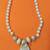 White Acrylic Marble-Look Plastic Beaded Pendant Necklace 1 thumbnail