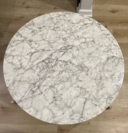 Faux marble round coffee table 1