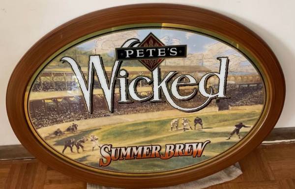 Pete’s Summer Ale Mirror w/ baseball background 1