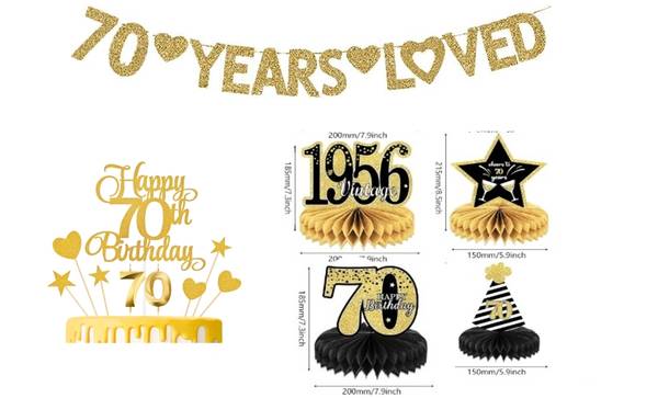 70th Birthday Decorations - Large set 1