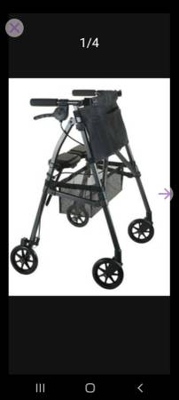 Stander EZ Fold-N-Go Rollator, Folding Lightweight 4 Wheeled Walker 1