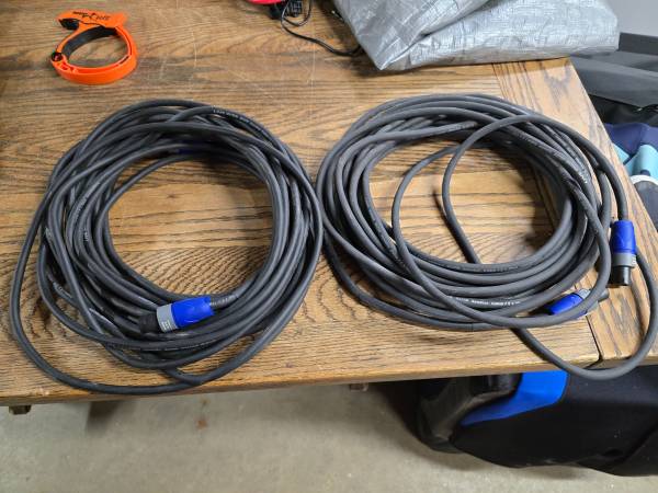 2x Livewire Elite 12g Speaker Cable speakON to speakON 50 ft. Neutrik 1