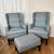 High Back Blue Chairs w/Stool 1 thumbnail