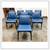 Carl Hansen & Søn Embrace Collection Blue Leather Dining Chairs, Set 3 thumbnail