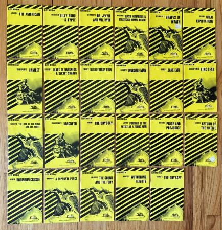 23 CLIFF NOTES TO HELP UNDERSTAND CERTAIN FAMOUS READING BOOKS 1