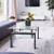 Rectangle 2-Tier Coffee Table with Tempered Glass Top and Metal Legs 5 thumbnail