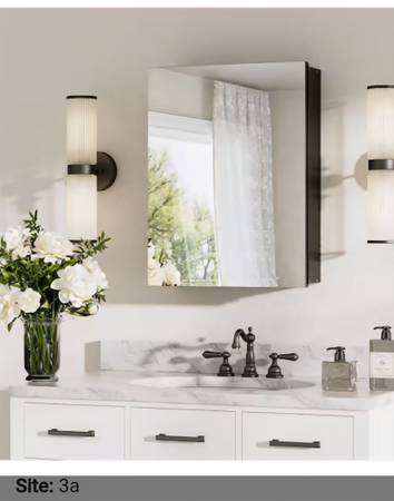 Rectangular Frameless Aluminum Black Recessed or Surface Mount Medicin 1