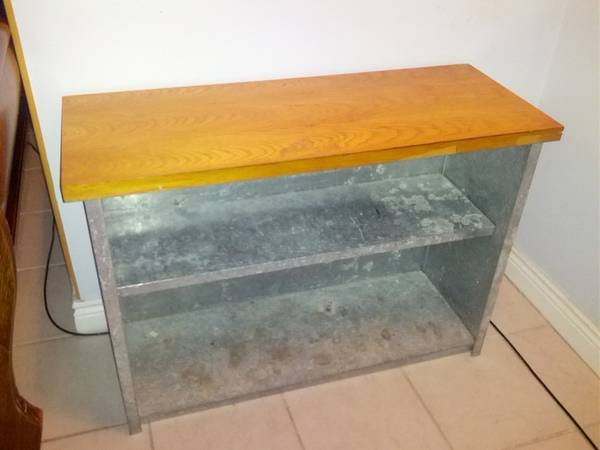 Metal Shelving with Wooden top 1
