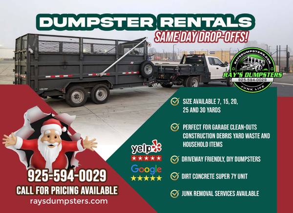 7*, 15, 18,  20, 25 & 30 YARD RAYS DUMPSTERS READY FOR DELIVERY 1