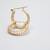 14K Yellow Gold Cut Hoop Earrings 3 thumbnail