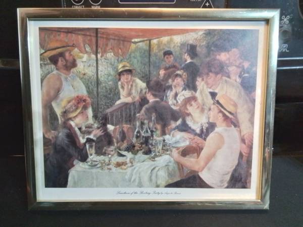 Framed Renoir "Luncheon of the Boating Party" Print 10.5x8.5" 1