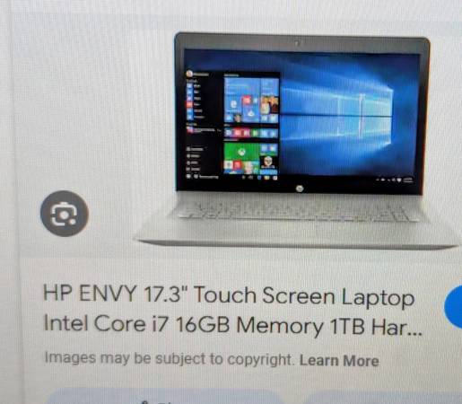 HP Envy 17.3" laptop New in  open box never set up 1