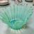 Fostoria Heirloom Opalescent Green Glass Splash Crinkle Bowl 2 thumbnail