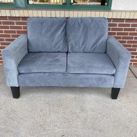 Gray Microsuede Loveseat 1