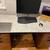 CB2 Fullerton 6-Drawer Walnut Wood Desk with White Marble Top 2 thumbnail