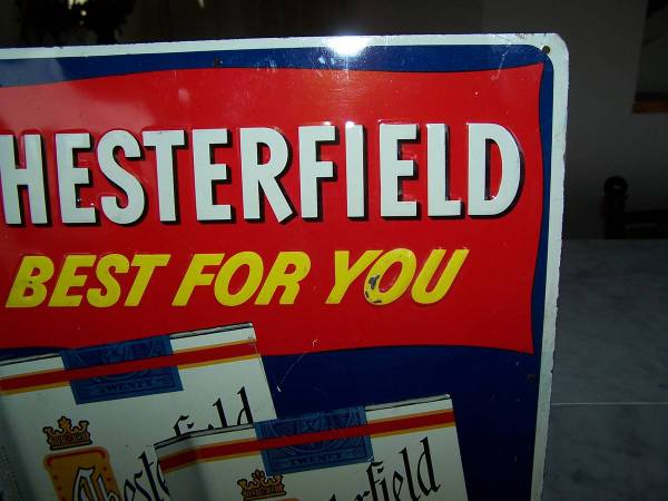 1950 Vintage Chesterfield metal sign - collectibles - by owner