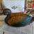 Vintage Amber & Green Glass & Brass Mallard Duck Nightlight Lamp 1 thumbnail